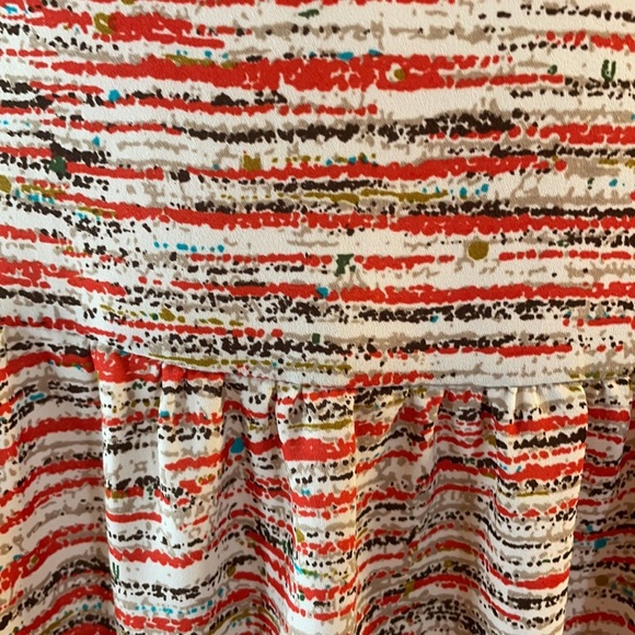 PAINTED THREADS peplum style long sleeve blouse / top. Crop front multi color XS - Picture 6 of 13